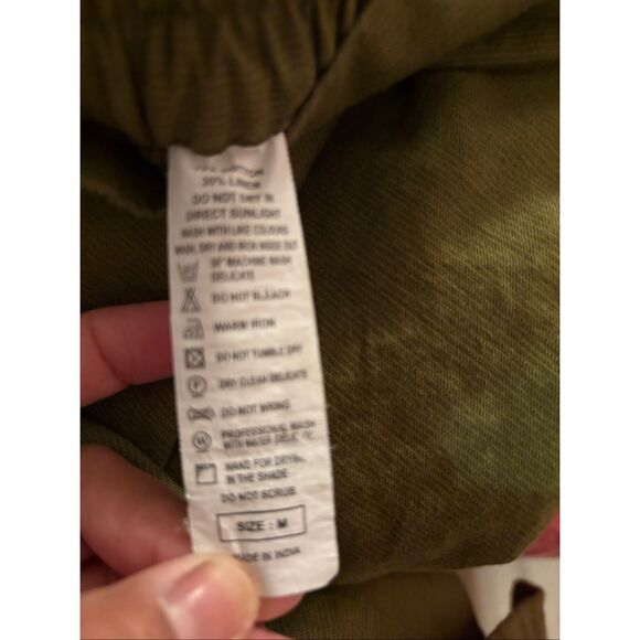 Benetton Olive Green Safari Suit Set, size Petite Medium - Picture 9 of 10